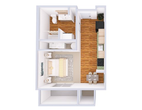 Floor plan for studio, 1 bath, 440 sqft